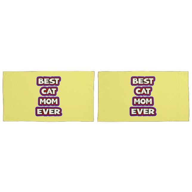 Kühne Best Cat Mama je Spaß Typografie Kissenbezug (Vorderseite-Set)