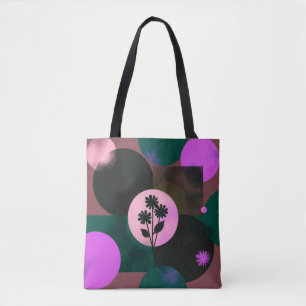 Kühne Blumen-Tasche im Kreisform – Moderne abstrak