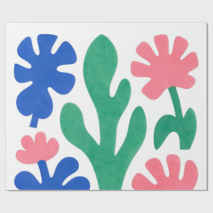 Kühne Blumenmotive im Stil von Matisse Geschenkpapier