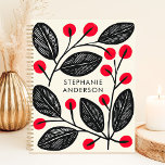 kühne botanische Individuelle Name Planer<br><div class="desc">Erleben Sie die lebendige Energie der Natur mit diesem beeindruckenden Planer. Kühne schwarze Blätter und Krimsonbeeren tanzen über die cremige Leinwand und schaffen ein zeitloses Design. Stellen Sie sich vor, Sie würden Ihre Träume und Termine inmitten dieser botanischen Sinfonie mitnehmen. Personalisieren Sie es mit Ihrem Namen und lass diesen Planer...</div>