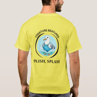 kühne Cartoon-möwe im Outfit – plansch, platsch T-Shirt