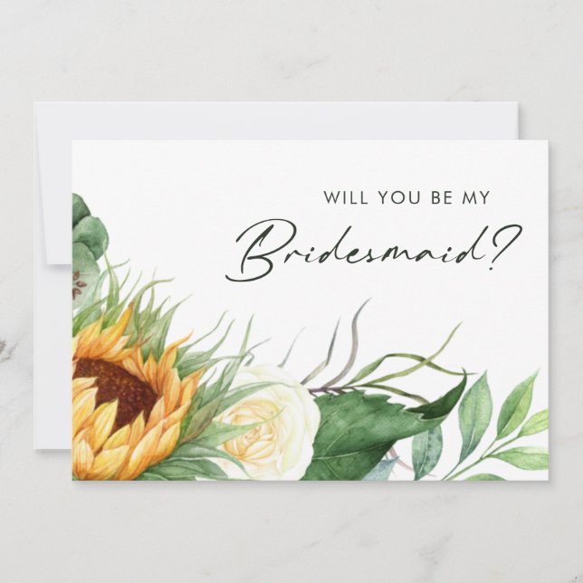 Kühne Country Sunflower | Bridesmaid-Vorschlagskar Einladung (Vorderseite)