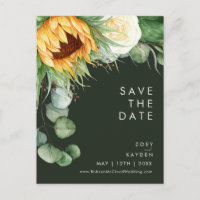 Kühne Country Sunflower | Dunkelgrün Save the Date