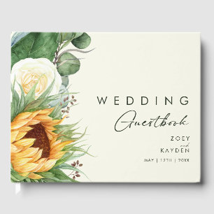Kühne Country Sunflower   Hellgelbe Hochzeit Gästebuch