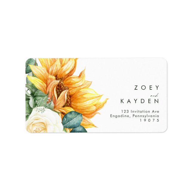 Kühne Country Sunflower | RSVP-Hochzeitadresse Adressaufkleber (Vorne)