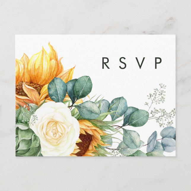 Kühne Country Sunflower | Song Request RSVP Card Postkarte (Vorderseite)
