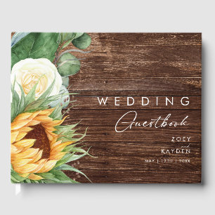 Kühne Country Sunflower   Wood Wedding Guest Book Gästebuch