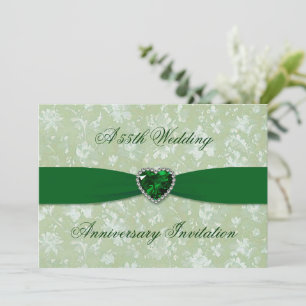 Kühne Damastene 55. Hochzeitstag Einladung 5x7