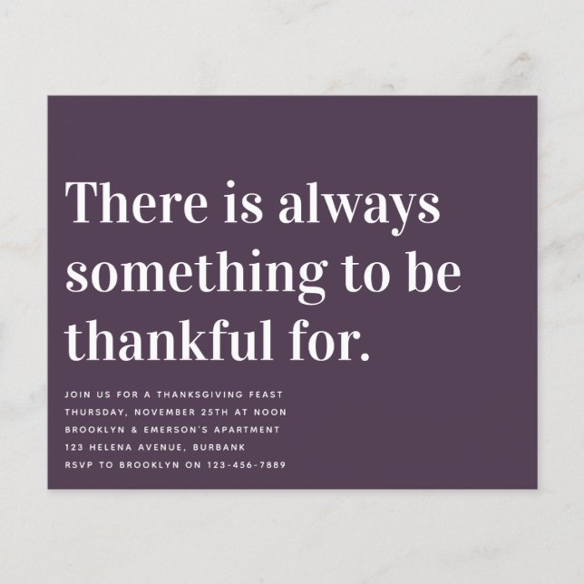 Kühne dankbare Erntedank-Dinner Einladung (Vorderseite)