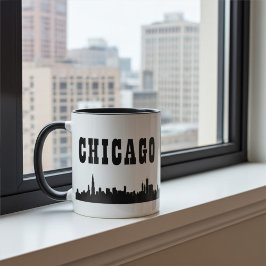 Kühne Design mit dem Iconic Chicago City Skyline Tasse
