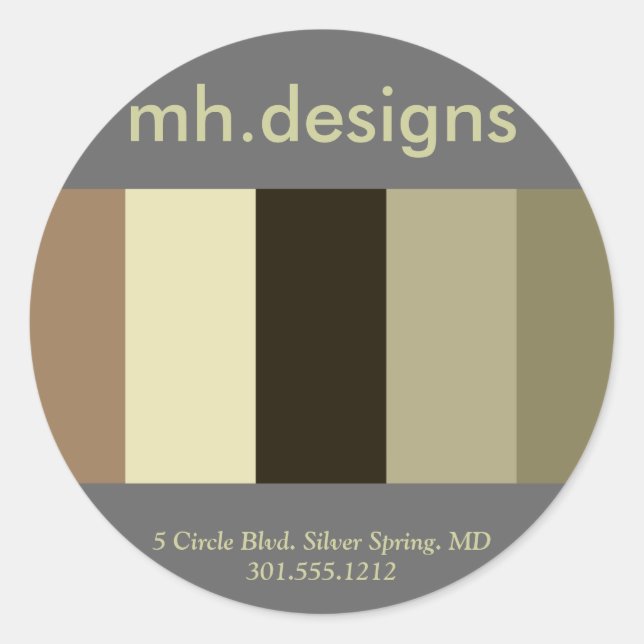 Kühne Designer-Business-Sticker Runder Aufkleber (Vorderseite)