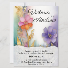 kühne Einladung zur Blumenhochzeit