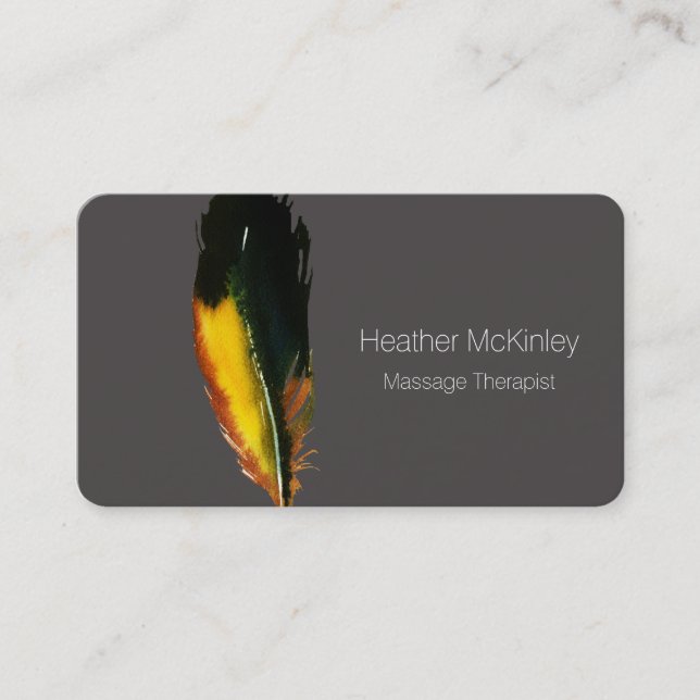 Kühne elegante Feather Business Card Terminkarte (Vorderseite)
