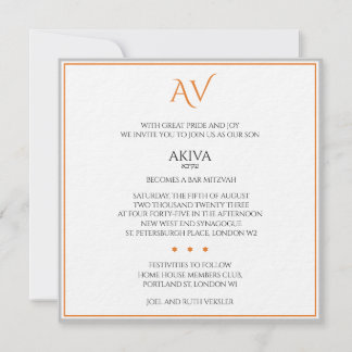 kühne farbenfrohe Bar oder Bat Mitzvah Star von Da Einladung