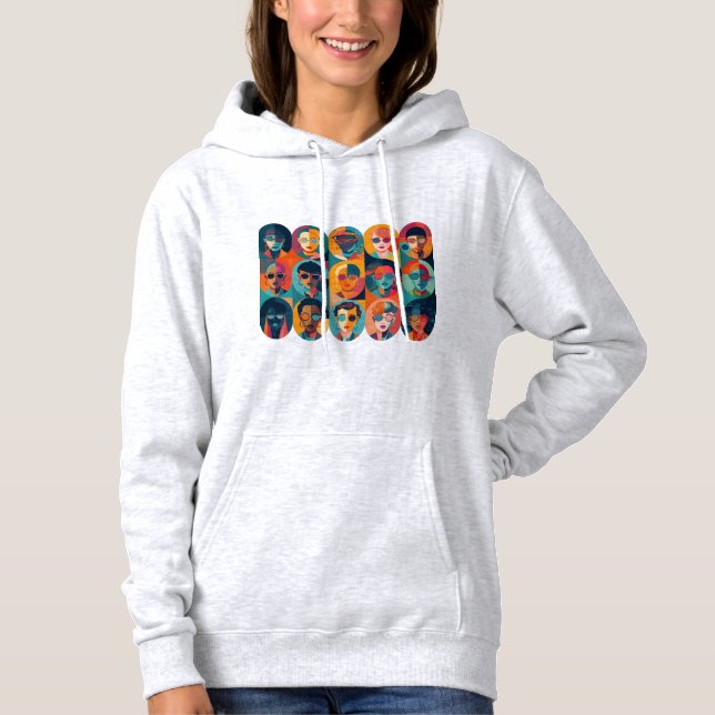 Kühne, farbenfrohe Gesichter, die Individualität f Hoodie (Vorderseite)