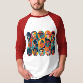Kühne, farbenfrohe Gesichter, die Individualität f T-Shirt