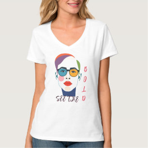 Kühne, farbenfrohe Gesichtskunst T-Shirt