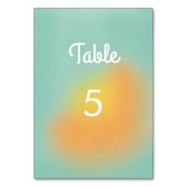 kühne farbenfrohe glänzende Mint Orange Wedding Tischnummer
