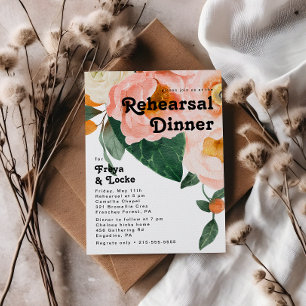 kühne, farbige Blüte Abendessen Probe Einladung