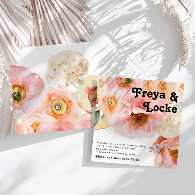 kühne, farbige Blüte | Einladung zur Hochzeit auf  (Von Creator hochgeladen)