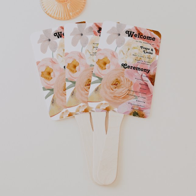kühne, farbige Blüte | Hochzeitsprogramm Fächer (Von Creator hochgeladen)