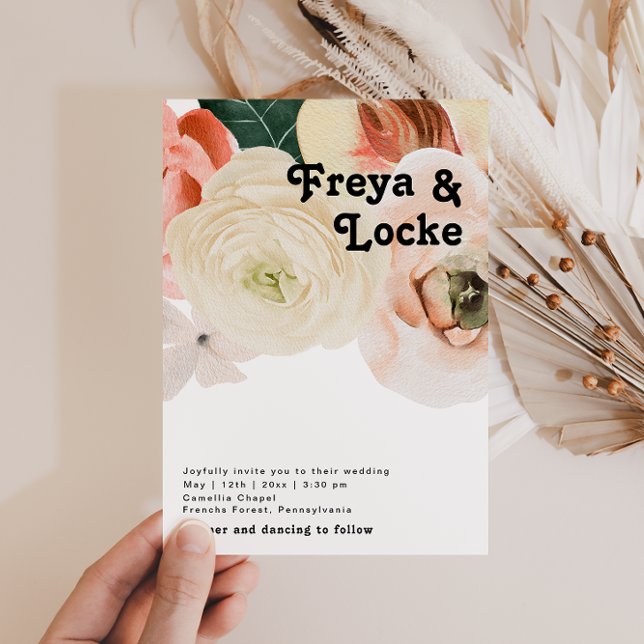 kühne, farbige Blüte | Lässige Einladung zur Hochz (Von Creator hochgeladen)