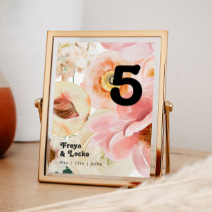 kühne, farbige Blüte   TISCHNUMMER