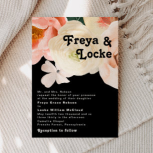 kühne, farbige Blüte   Traditionelle Schwarze Hoch Einladung