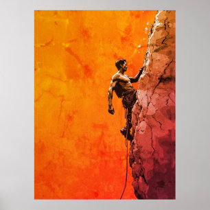 Kühne Felsenkletterer-Wandkunst Poster