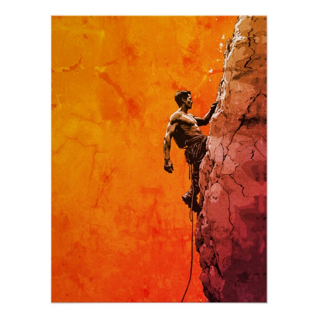 Kühne Felsenkletterer-Wandkunst Poster (Vorderseite)