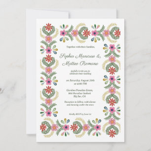 kühne, florale Hochzeit Einladung