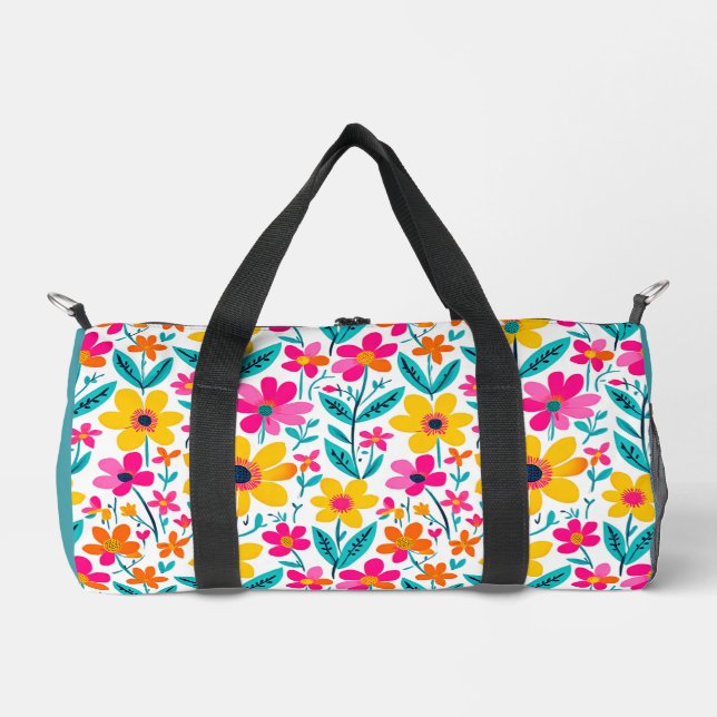 Kühne florale Malerei Duffle Bag (Vorderseite)