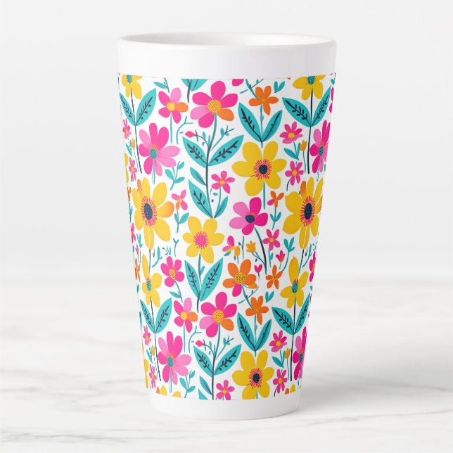 Kühne florale Malerei  Milchtasse (Vorderseite)