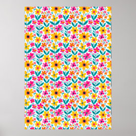 Kühne florale Malerei Poster