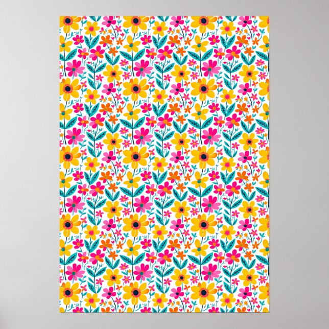 Kühne florale Malerei Poster (Vorne)