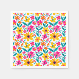 Kühne florale Malerei  Serviette