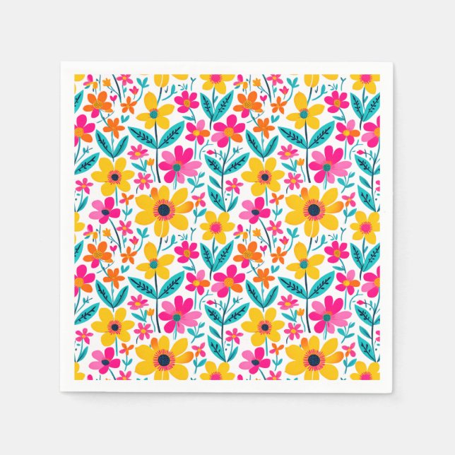 Kühne florale Malerei  Serviette (Vorderseite)
