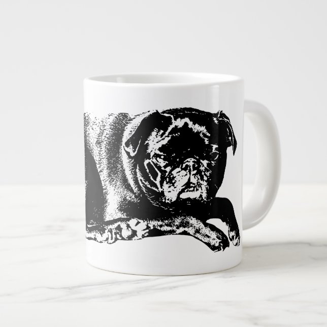 Kühne Form, gemütliche Reflexionen Jumbo-Tasse (Vorderseite Rechts)