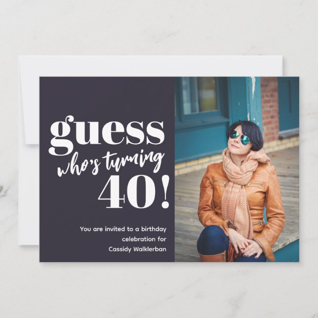 kühne Foto 40. Geburtstag Einladung (Vorderseite)