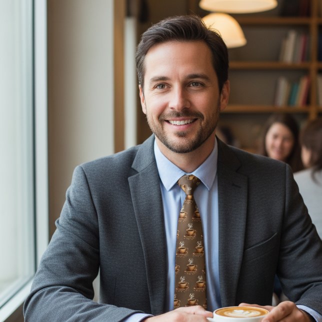 Kühne gebrüht - Kaffeecup Muster Krawatte (Von Creator hochgeladen)