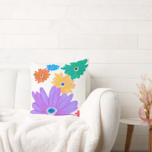 Kühne gemalte Blütenblumendesign Kissen