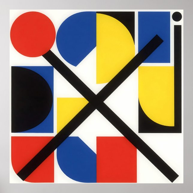 Kühne geometrische Bauhaus-Suprematistische Kunst Poster (Vorne)
