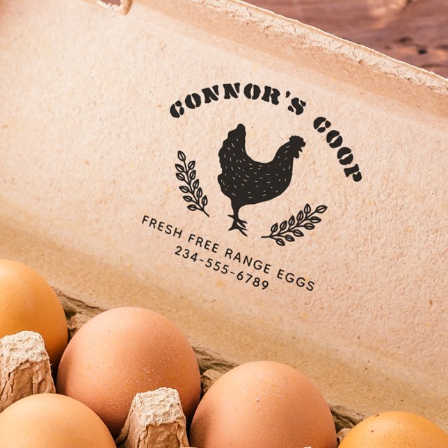 Kühne Gesteinsbauernbezeichnung Rustikales Hühnere Permastempel (Rubber Stamp Mock-up)