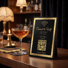 Kühne Goldfolie Art Deco WLAN Fotoplatte