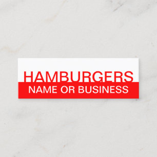 kühne HAMBURGERS Mini Visitenkarte