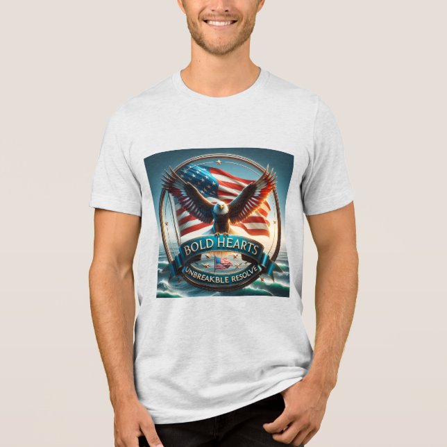 kühne Herzen, unaufhaltsamer auflösender Patriotis Tri-Blend Shirt (Vorderseite)