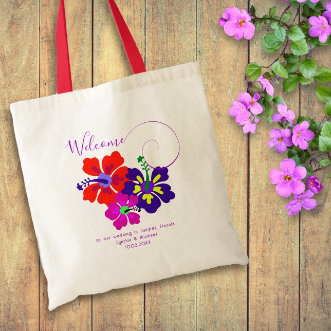 Kühne Hibiskus Blume Begrüßung Gäste Tote Tasche (Von Creator hochgeladen)