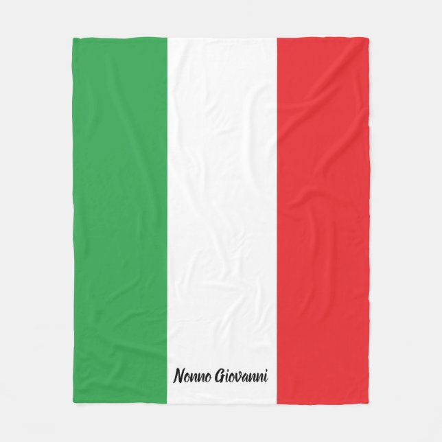 Kühne italienische Flagge Personalisierte Familie  Fleecedecke (Vorderseite)