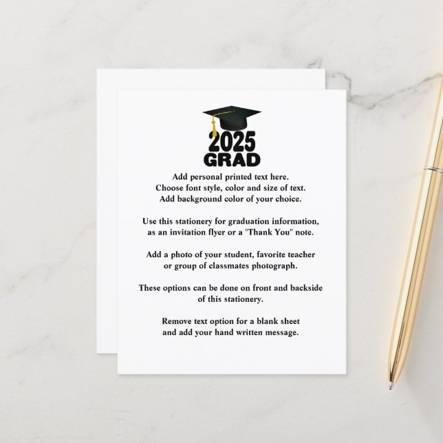 kühne Klasse der Ankündigung von 2025 Abschluss (Vorderseite/Rückseite Beispiel)