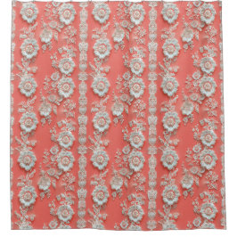 Kühne korallenweiße Spitzduschvorhang Duschvorhang